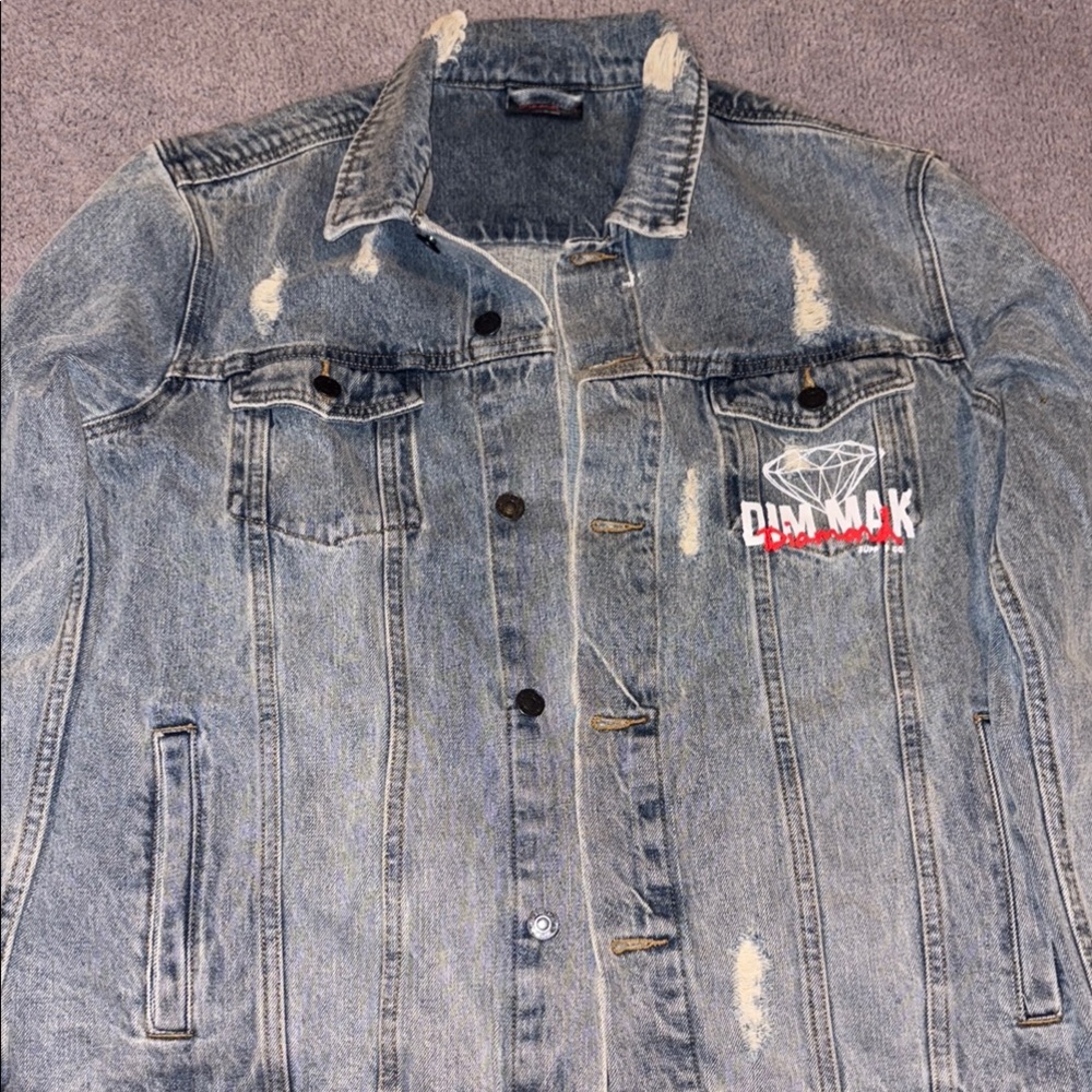 Denim Jacket with Distressed Details